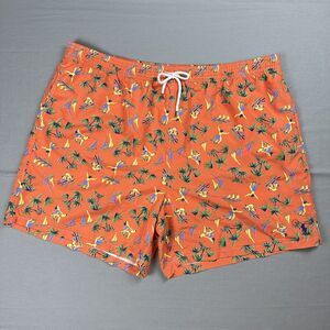 Polo Ralph Lauren Swim Short Trunks Mens 3XB Orange Traveler Hawaiian AOP